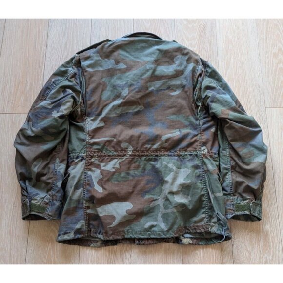 US Military Vintage 80s/90s Cold Weather Camo Field Coat / Size Medium - Picture 5 of 9